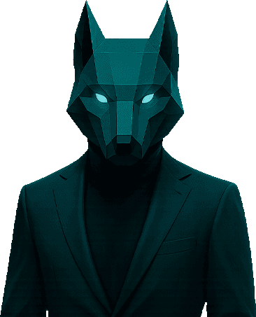 Homem com máscara de lobo